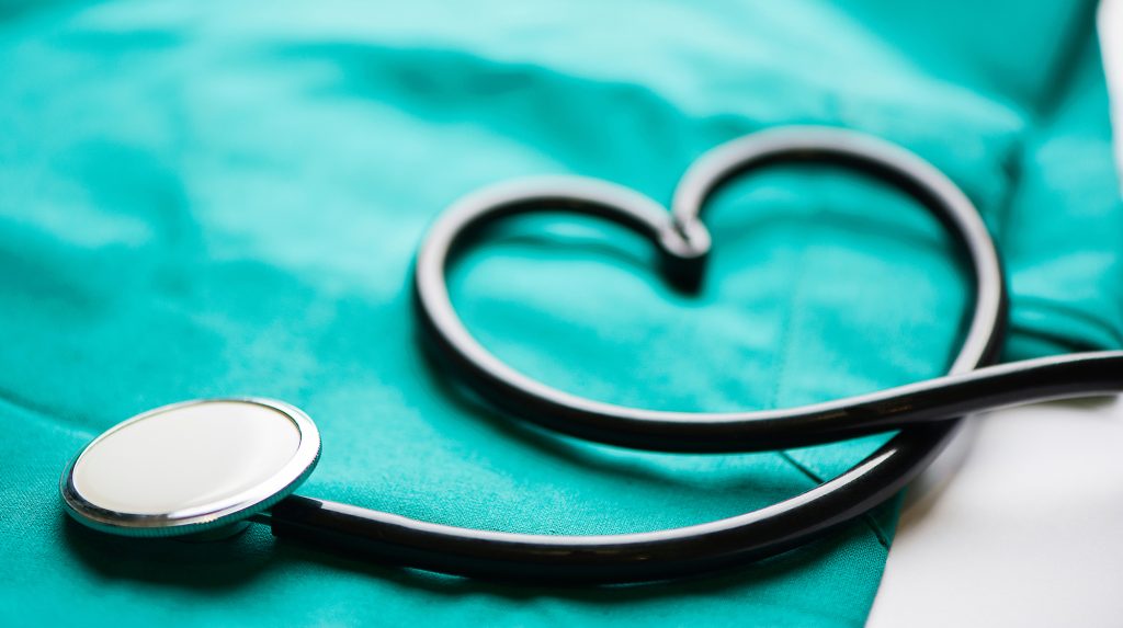 stethoscope in the shape of a heart