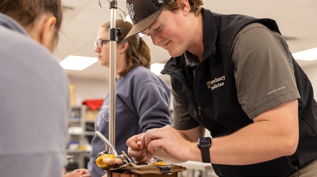 student in the clinical skills lab